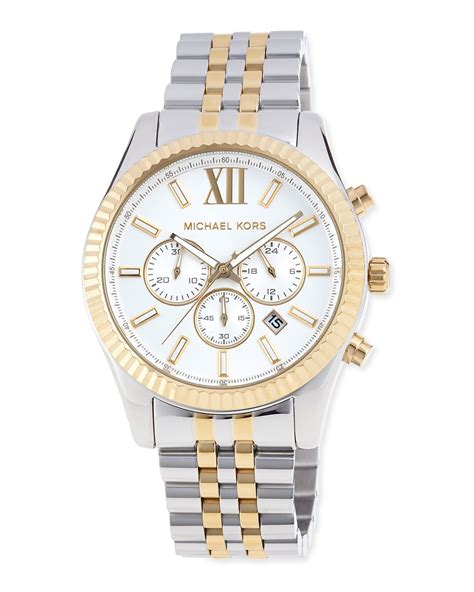 mk2185 michael kors|oversized lexington two tone watch.